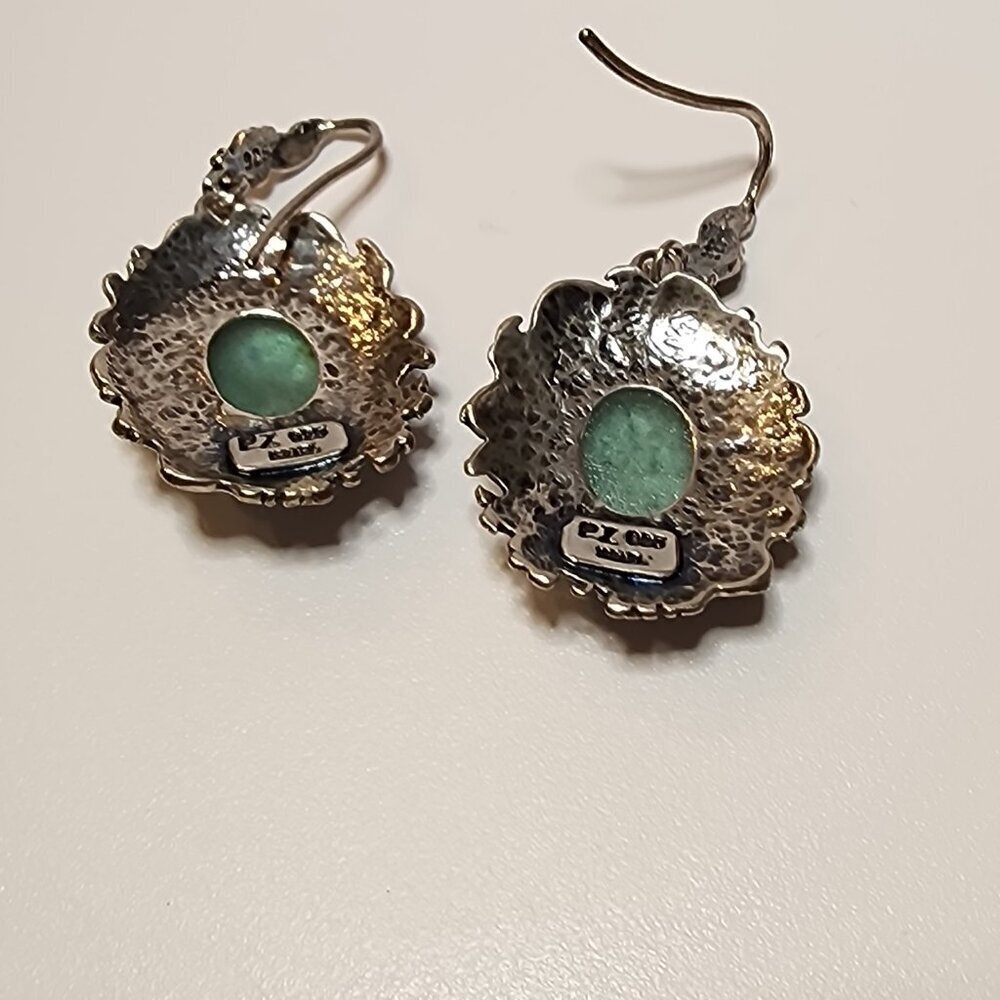 Paz Creations Sterling Silver Roman Glass Made in Israel Earrings - Picture 4 of 8